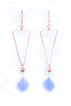 Purple Hydrangea Triangle Hoop Earrings