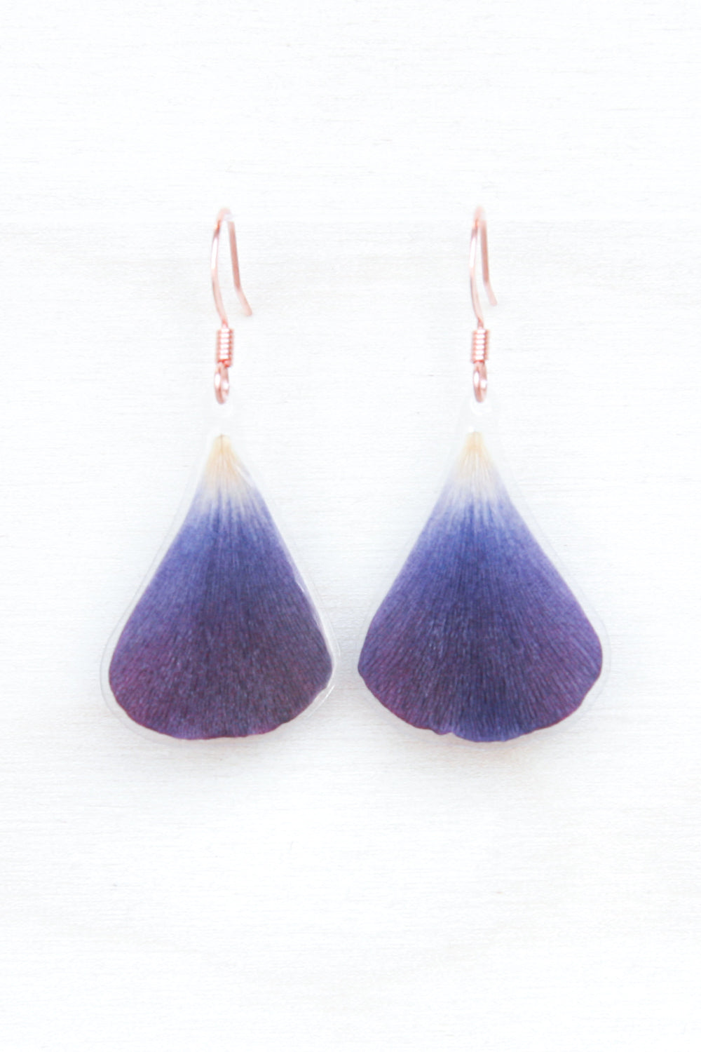 Purple Ranunculus Petal Drop Earrings