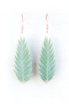 Green Sea Oats Leaf Drop Earrings
