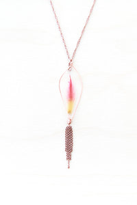 Pink Blushing Bride Protea Hoop Necklace