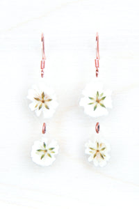 White Baby’s Breath Pressed Flower Duo Earrings