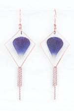 Purple Ranunculus Diamond Hoop Earrings