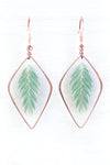 Green Sea Oats Almond-Shaped Hoop Earrings