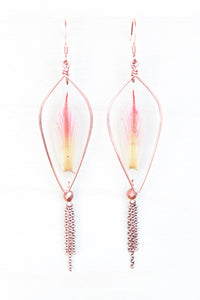 Pink Blushing Bride Protea Hoop Earrings