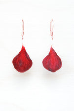 Red Geranium Pressed Flower Drop Earrings