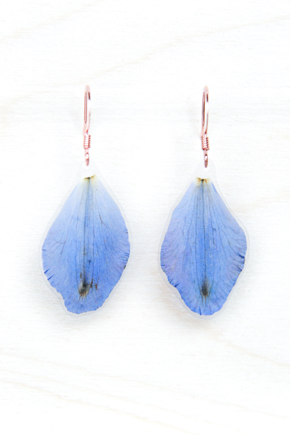 Blue Delphinium Petal Drop Earrings