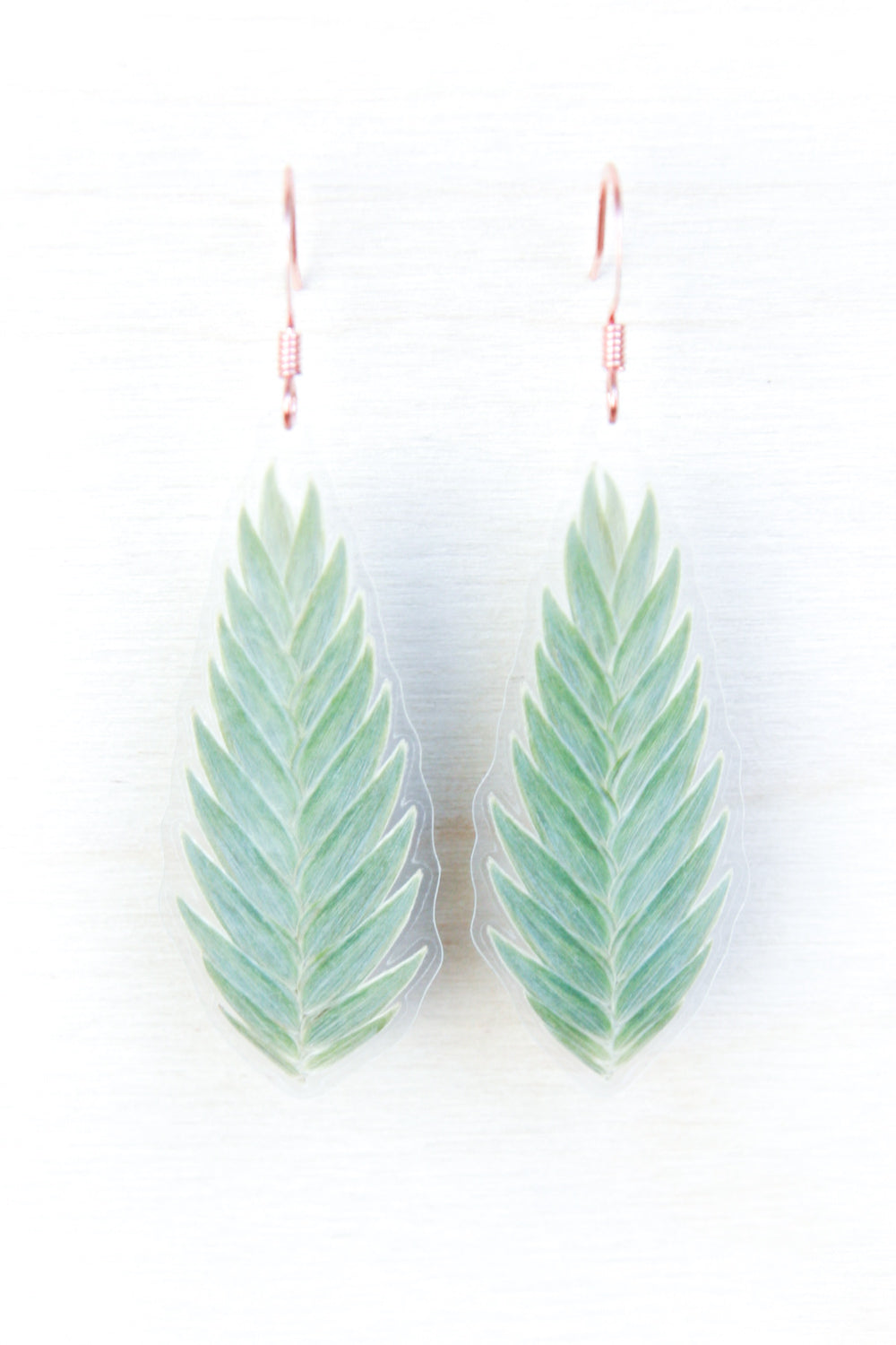 Green Sea Oats Leaf Drop Earrings