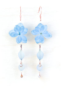 Blue Hydrangea ‘Expression’ Beaded Earrings