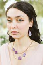 Purple Hydrangea Pressed Petal Earrings