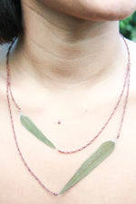 Green Sage Pressed Leaf Necklace