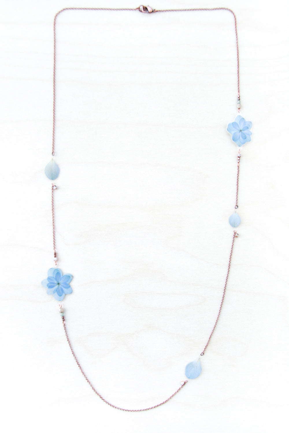 Blue Hydrangea 'Expression' Beaded Necklace