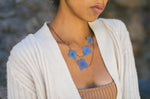 Blue Hydrangea Pressed Flower Necklace