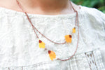 Yellow Coreopsis Pressed Flower Necklace