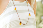 Yellow Coreopsis Pressed Petal Confetti Necklace