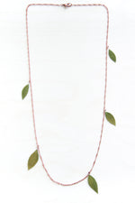 Green Myrtle Leaf Confetti Necklace