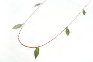 Green Myrtle Leaf Confetti Necklace