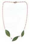 Green Myrtle Leaf & Copper Bead Necklace
