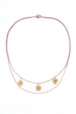Yellow Fennel Flower Trio Necklace