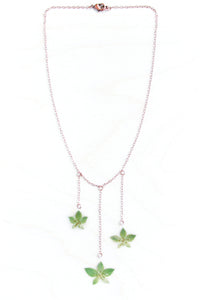 Green Bupleurum Flower Bib Necklace