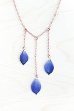 Blue Delphinium Pressed Petal Necklace