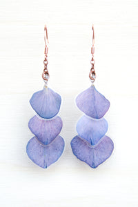Purple Hydrangea Pressed Petal Earrings