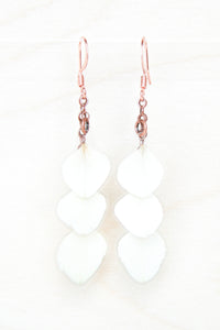 White Hydrangea Pressed Flower Petal Earrings