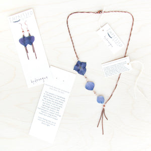Blue Ombre Hydrangea Row Necklace